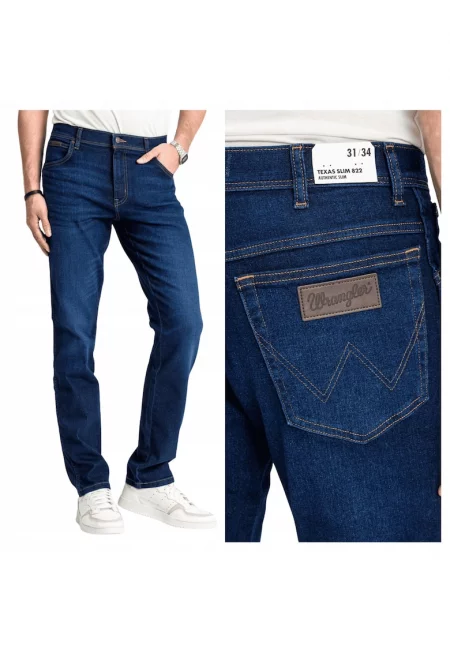 Мъжки дънки -  Texas Slim - Slim Fit - Средна талия - Цип - Дълги - 5 джоба - Памук - W30-L34 US - Син