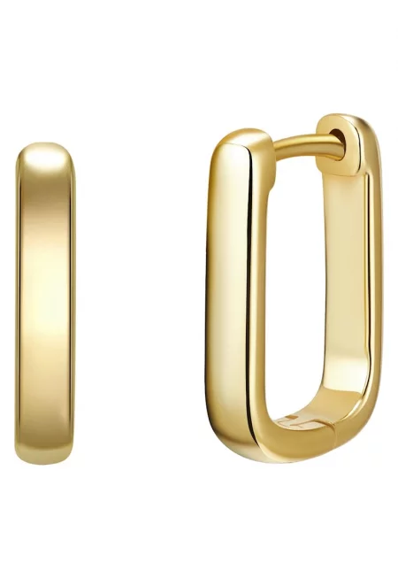 Обеци с 14К златно покритие и квадратна форма - Златист/Жълт