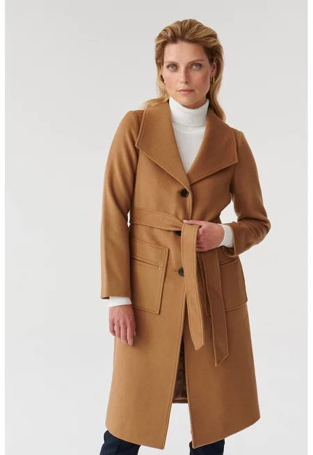 Палто с вълна - Тъмножълт