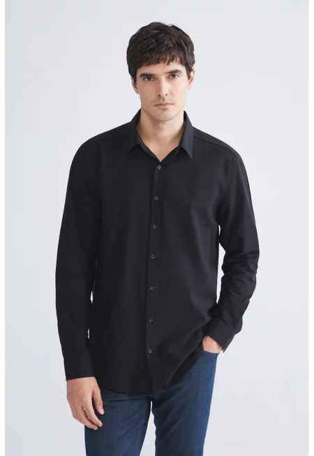 Памучна риза с дълги ръкави