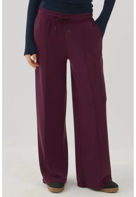 Панталони дамски -  текстил - виненочервеникаво-винено