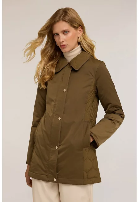 Парка със странични джобове - Маслинено зелено
