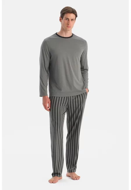 Пижама с модал - Сиво-бежов