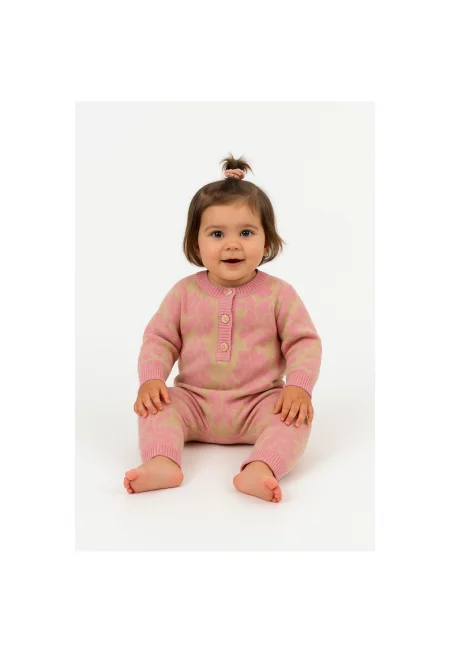 Плетен гащеризон - Розово