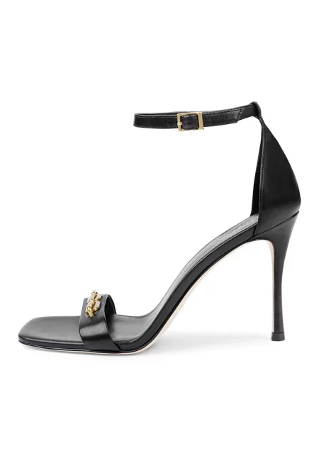 Potamy - Кожени сандали с метални детайли - Черен
