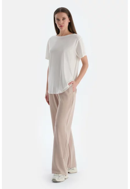 Прав спортен панталон с джобове - Бежов