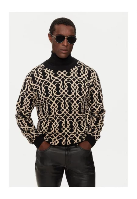 Пуловер  B4 30089/000/5253 Бежов - стандартна кройка - вълна