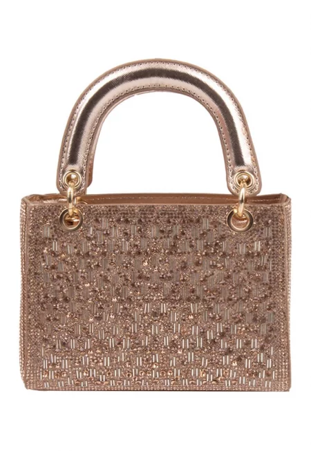 Ръчна чанта от еко кожа с декоративни камъни