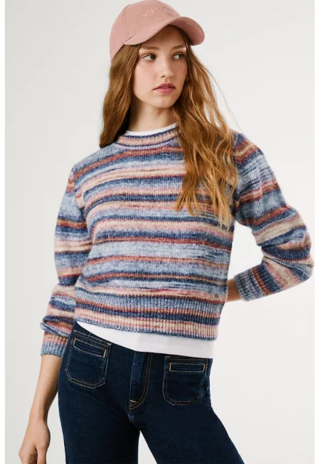 Раиран пуловер с вълна