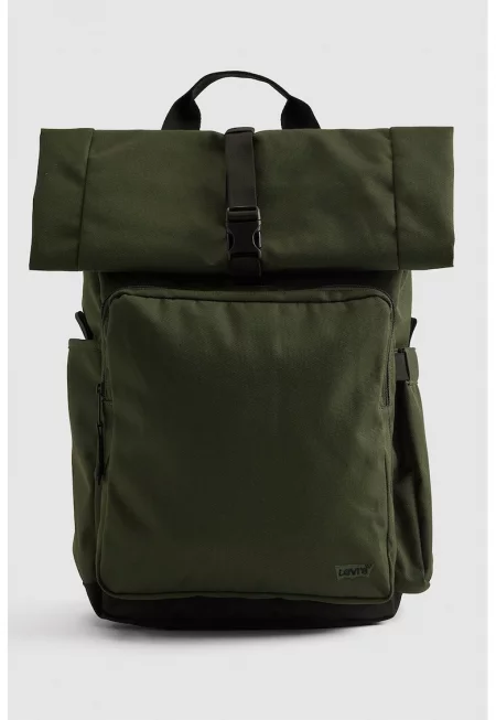 Раница с преден джоб с цип - Тъмно каки