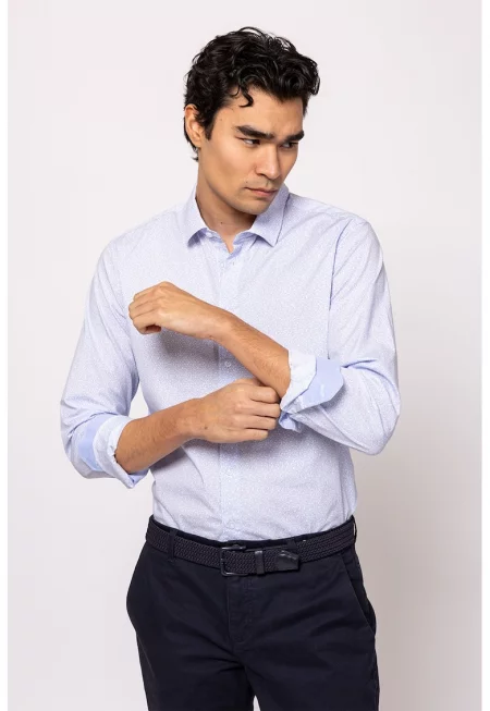 Риза Reads с дълги ръкави - Ледено синьо