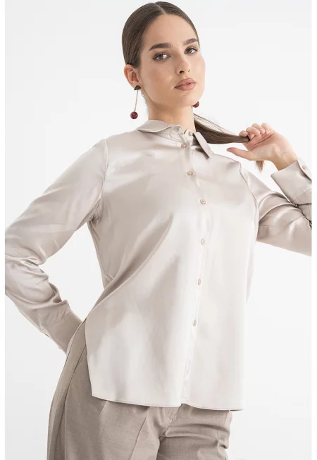 Риза с копчета - Сиво-кафяв