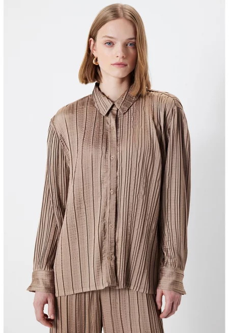 Риза със стандартна кройка - Прашно розово