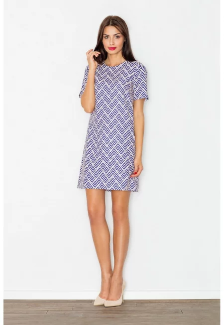 Рокля  модел М519 - геометрична - за ежедневието - полиестер