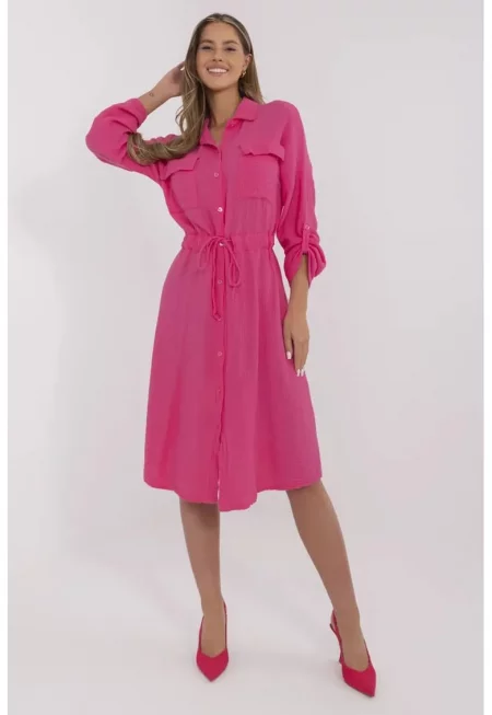 Рокля  памук - фуксия - един размер