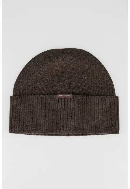 Шапка с необработена вълна - Тъмнокафяв
