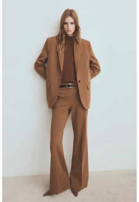 Широк панталон с миди талия