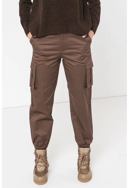 Скъсен карго панталон - Светлокафяв