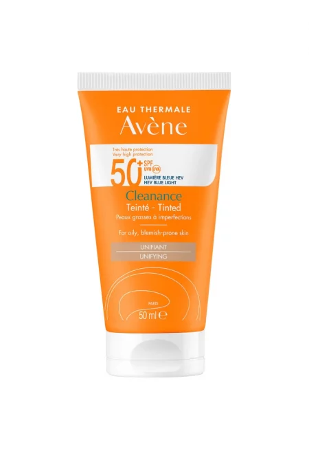 Слънцезащитен тониращ крем за лице  Cleanance SPF 50+ TRIASORB - За кожа склонна към акне - 50 мл