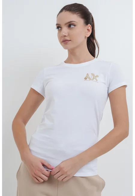 Слим тениска с бляскаво лого