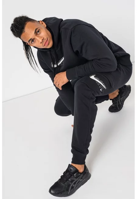 Спортен панталон карго с висока талия - Черен