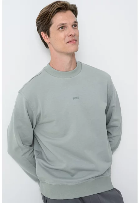 Свободен памучен суитшърт WeSmallCrew - Бледозелен