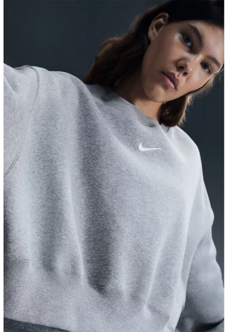 Свободен суитшърт Phoenix с паднали ръкави - Сив меланж