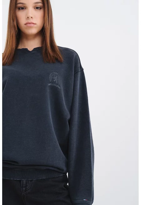 Свободен суитшърт с ефект деграде - Въглен сиво