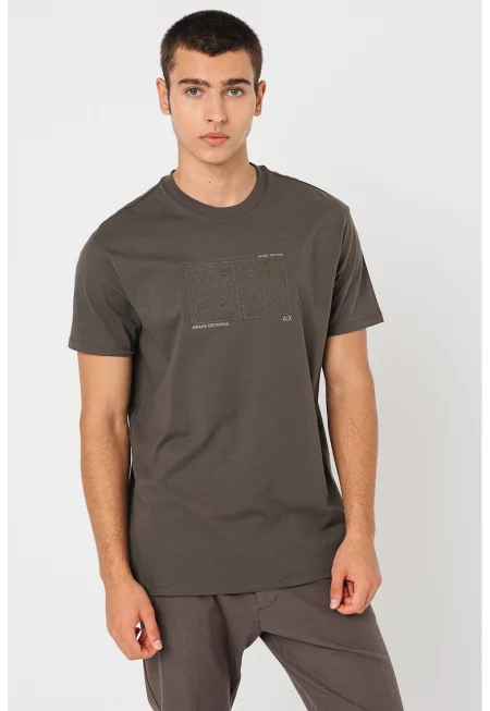 Тениска с овално деколте - Тъмно каки