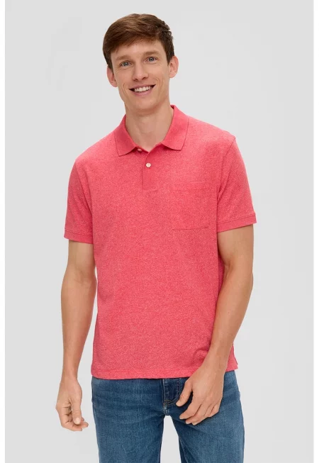 Тениска с яка и джоб на гърдите