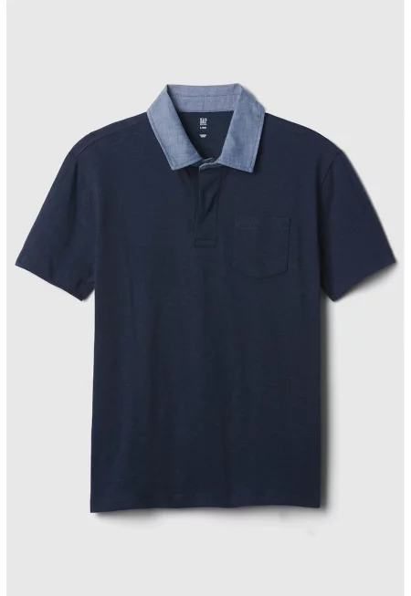 Тениска с яка и джоб