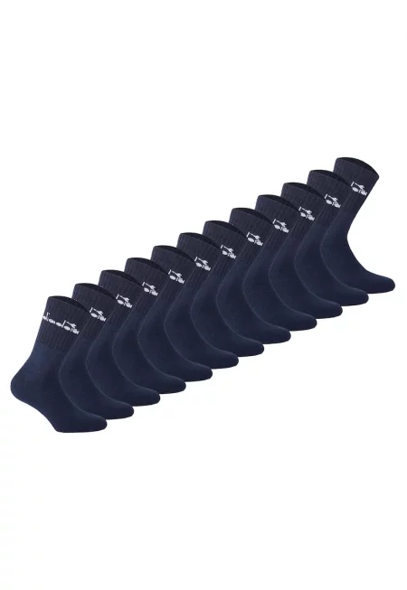 Унисекс чорапи с лого - 12 чифта - Тъмносин