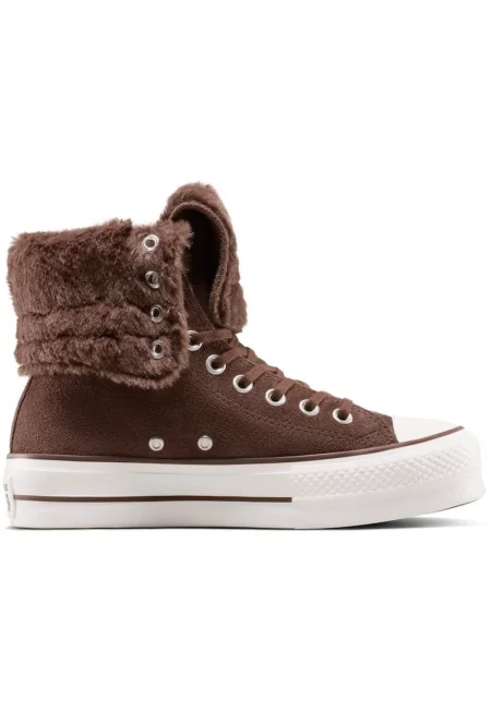 Унисекс спортни обувки  Chuck Taylor All Star Fold-Over Lift Platform - Кафяв