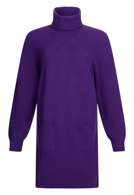 Вълнена рокля с поло