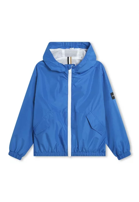 Ветровка с качулка и скосени джобове