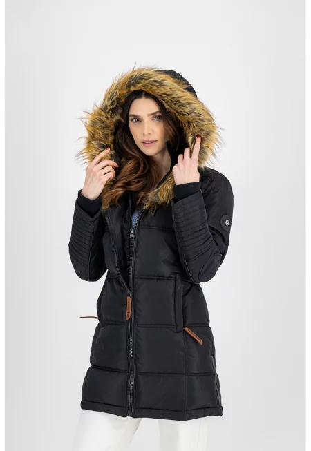 Зимно яке Beautiful с качулка - Черен
