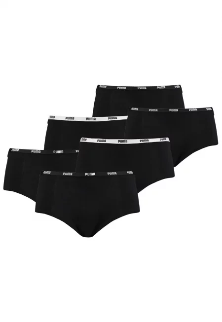 Бикини тип хипстър с лого - 6 чифта - Черен