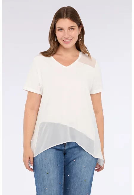 Блуза с модал и къси ръкави