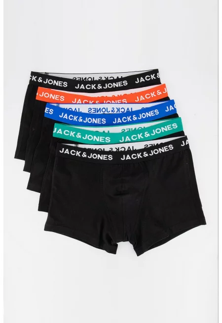 Боксерки с лого на талията - 5 чифта - Избеляло черно