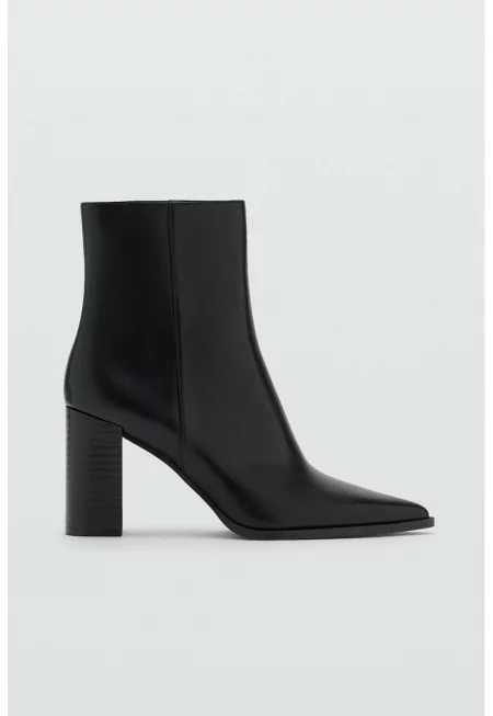 Боти от еко кожа с масивен ток - Черен