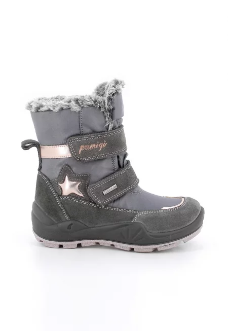 Боти с велкро и велур - Tъмносив