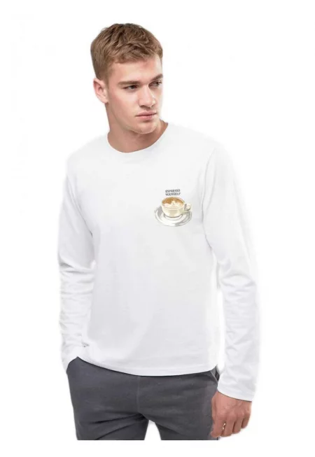 Бяла мъжка блуза - Espresso Yourself I