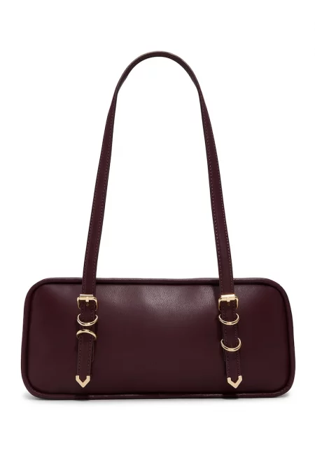 Чанта през рамо Casandra с лого - Бордо