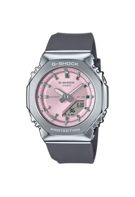 Часовник  G-SHOCK GM-S2110-4AER - сив - розов - каучукова каишка - водоустойчив 20 ATM