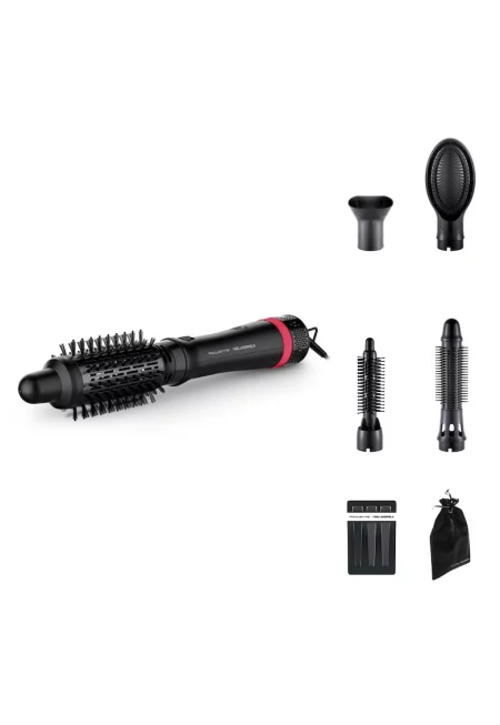 Четка за коса  x Karl Lagerfeld Express Style F0 - С горещ въздух - 800 W - 3 настройки за скорост/температура - 5 аксесоара - Покритие Keratin & Glow - Функция за ...