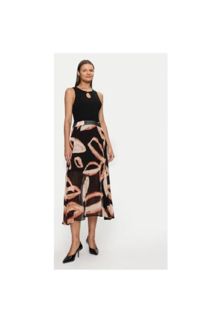 Дамска рокля -  304218705 - Вискоза/Найлон - Черна