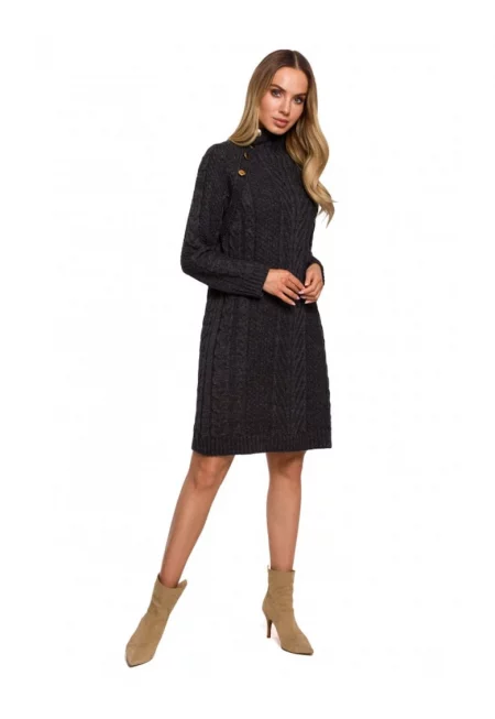 Дамска рокля -  Акрил/Полиамид - Черна
