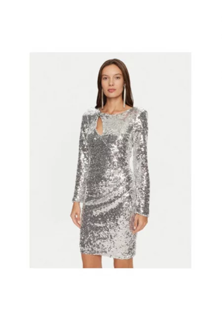 Дамска рокля - Ринасименто - 304996238 - Рециклиран полиестер - Сребрист