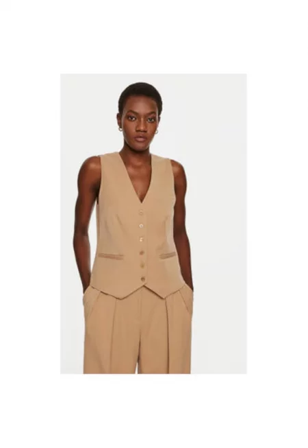 Дамски елек -  304548925 - Полиестер/Вискоза - Бежов - Бежов