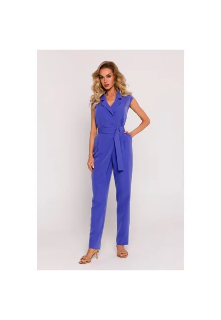 Дамски гащеризон с горнище с връзки -  Лилав - XXL